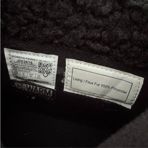 Merrell Boots Womena 6.5 Encore 4 Bluff Side Zip Winter Ankle Boot J003616 Black - Picture 1 of 7